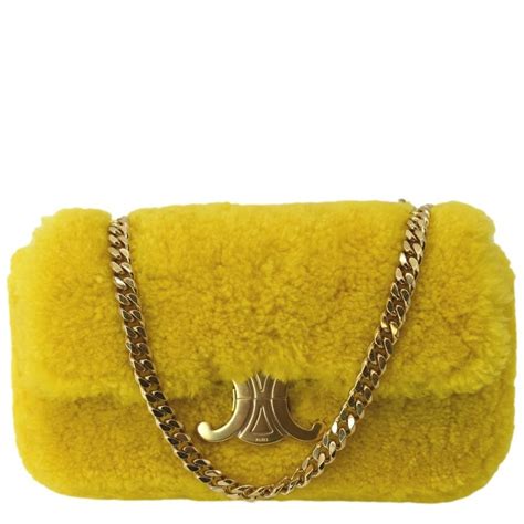 celine triomphe shearling|WOMEN'S LUXURY SHEARLING TRIOMPHE HANDBAG.